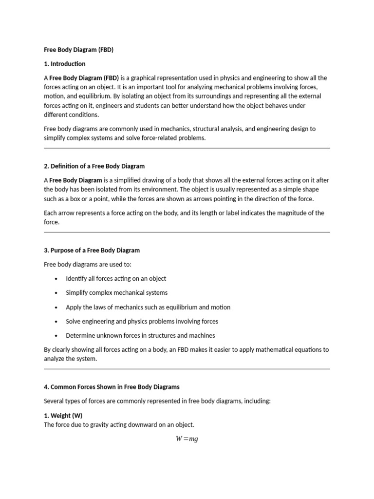 FBD | PDF | Force | Weight