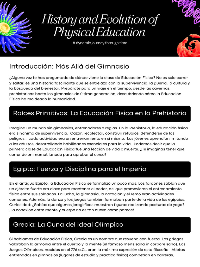 History and Evolution of Physical Education | PDF | Educación Física ...