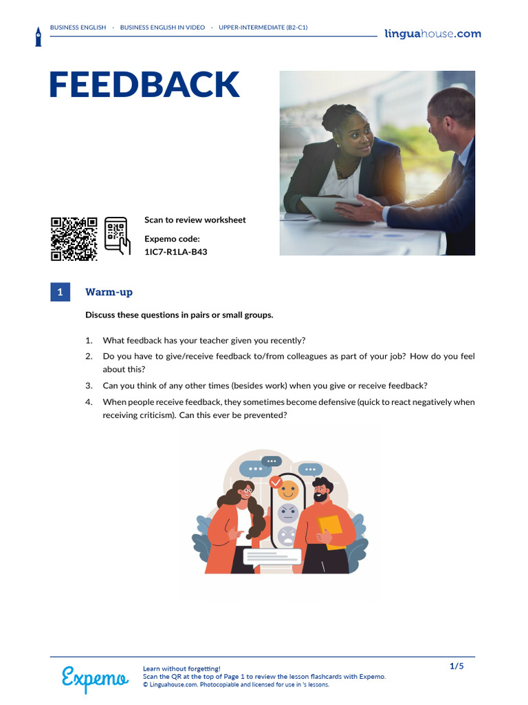 Feedback British English Student B2 C1 | PDF | Psychology | Cognitive ...