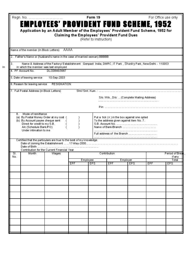 EPF and EPS Claim Forms Guide | PDF | Money Order | Cheque