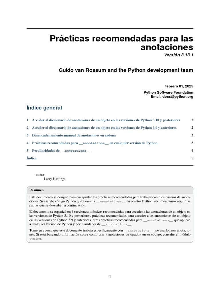 Howto Annotations | PDF | Python (lenguaje de programación ...