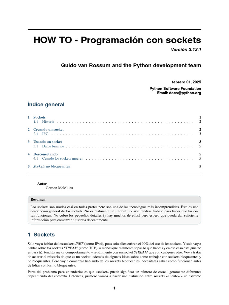 Howto Sockets | PDF