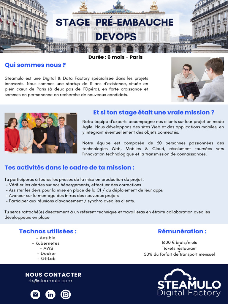 Offre Stage PAris DevOps | PDF