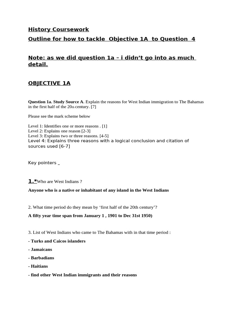 History Coursework Outline 2026 (Questions 1-4) | PDF | Great ...