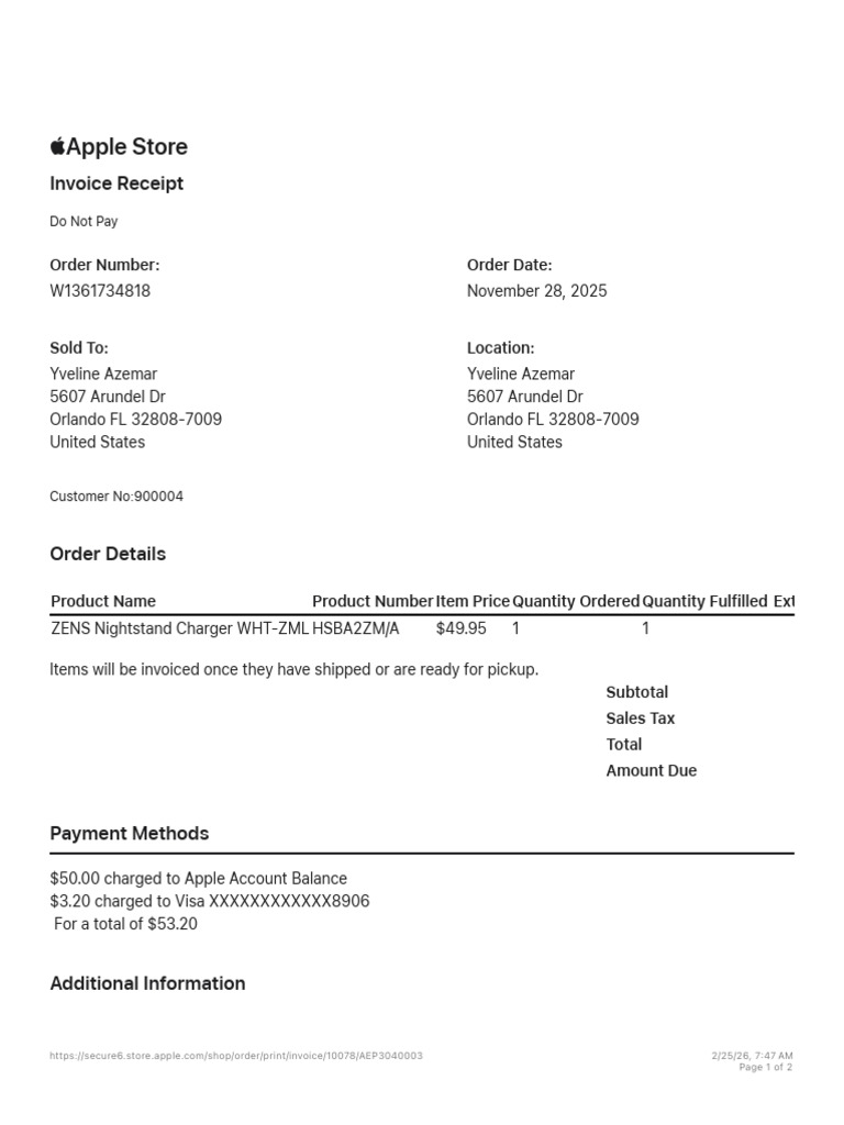 View Duplicate Invoice - Apple | PDF