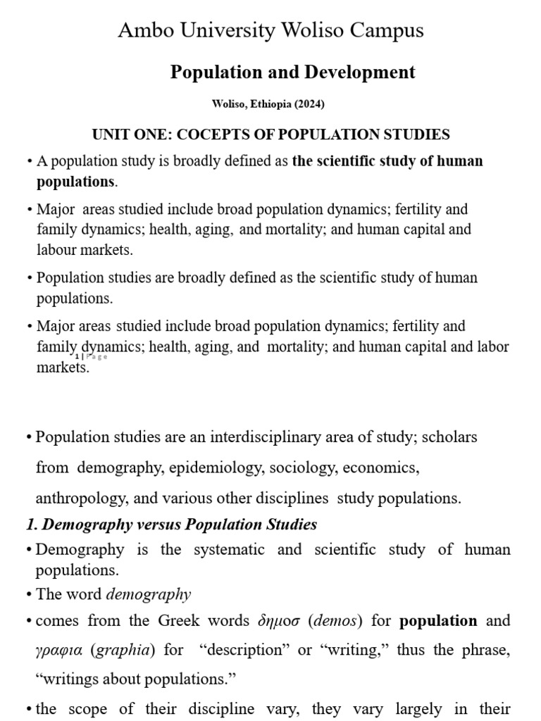 Population & Development Lecture Note | PDF | Sustainability | Census