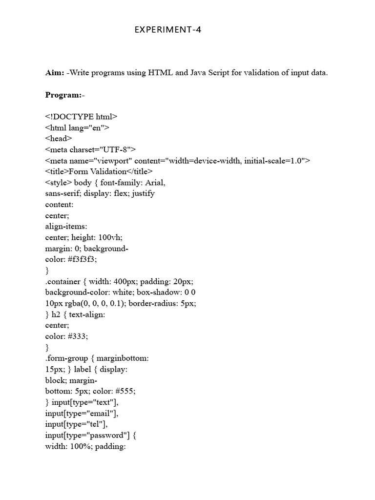 wt exp 4 | PDF | Html | World Wide Web