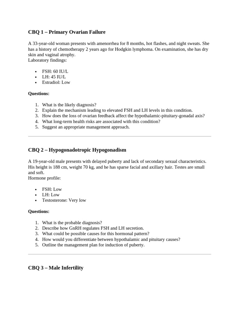 CBQ on FSH and LH | PDF | Luteinizing Hormone | Puberty