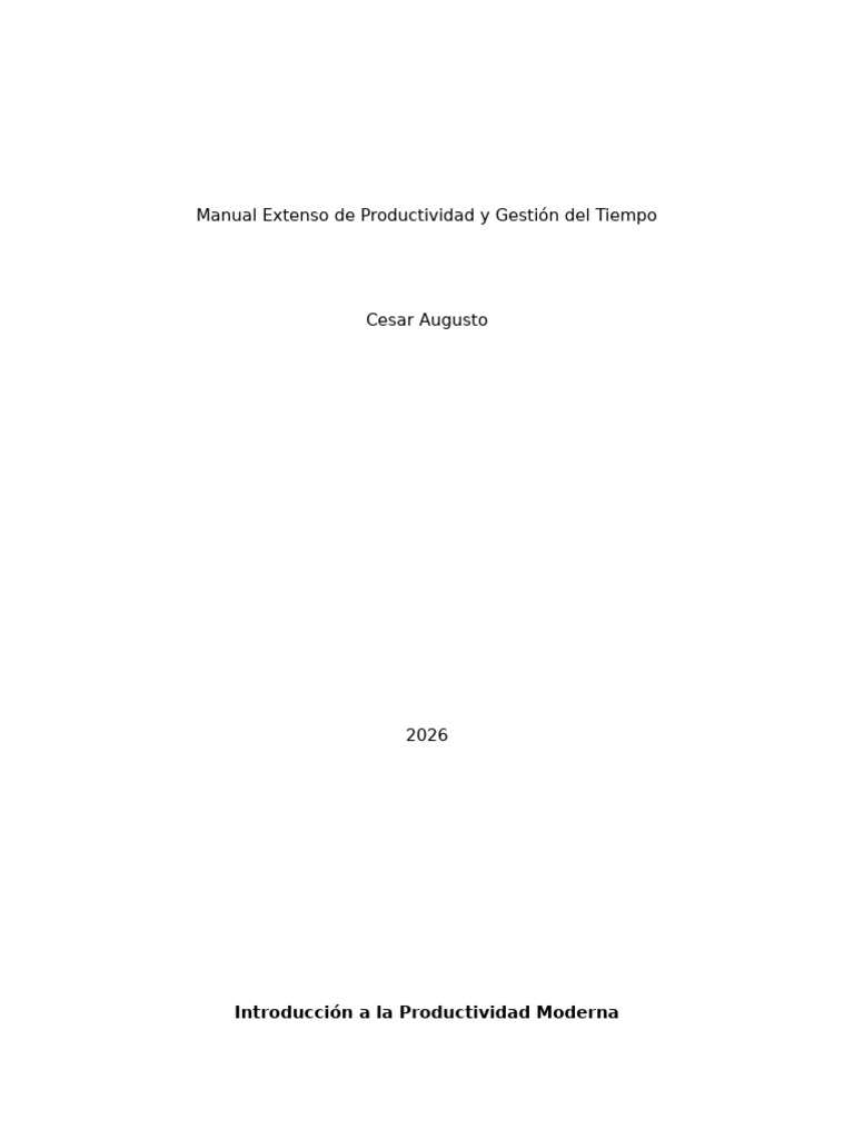 Manual Extenso de Productividad y Gestión Del Tiempo | PDF | Gestión ...