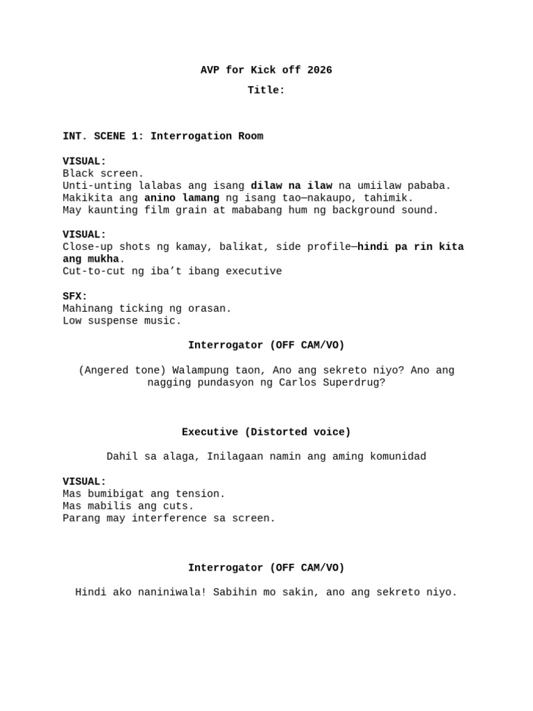 Trial Avp Script For Kick Off 2026 | PDF