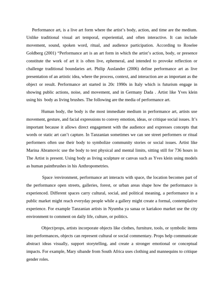 Performance art.the way to creativity pro | PDF | Performance Art | The ...