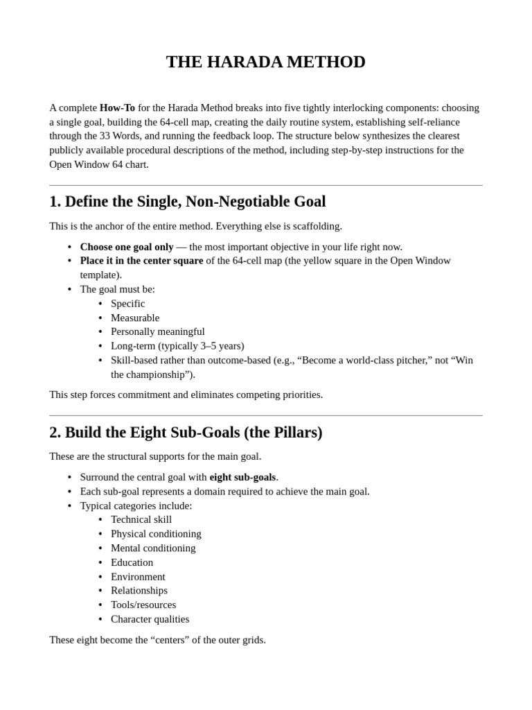 The Harada Method | PDF | Goal | Cognition