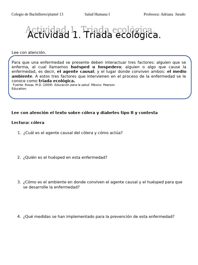 Actividad 1. Triada Ecológica | PDF