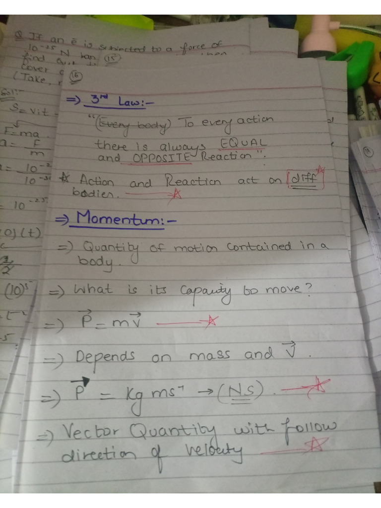 momentum and impulse physics class eleven chapter three notes | PDF