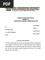 Download Production Portfolio by Devika Singh SN100916736 doc pdf