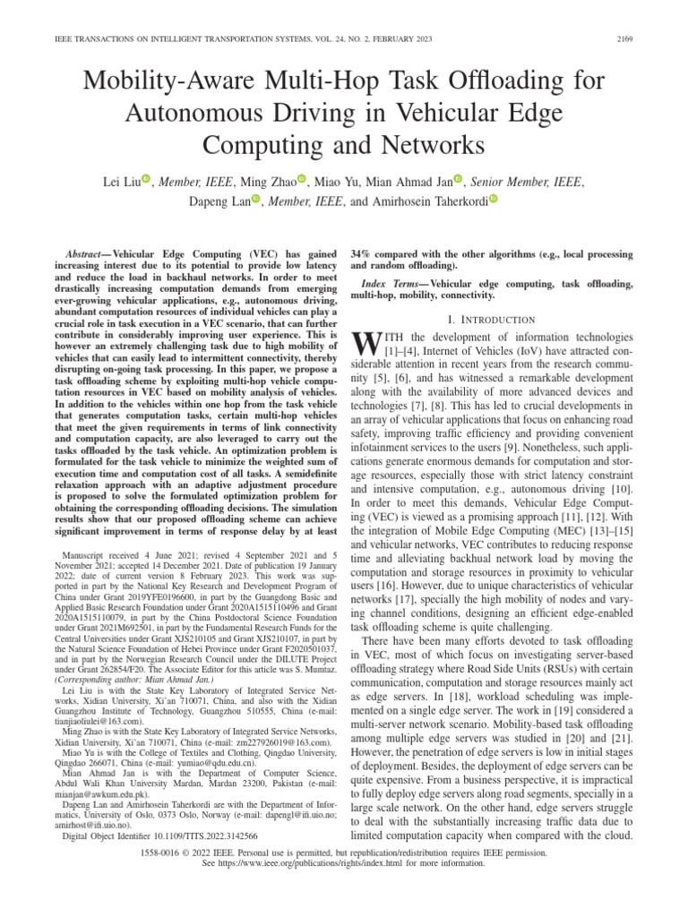 Mobility-Aware Multi-Hop Task Offloading for Autonomous Driving in ...
