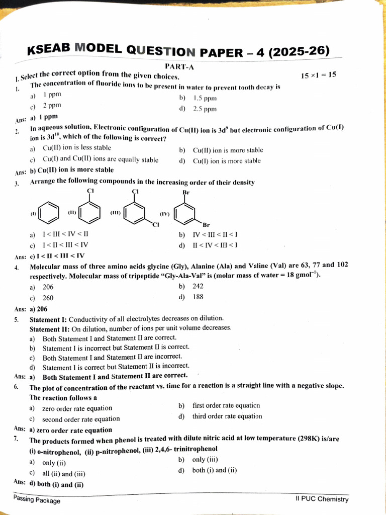 II Pu Model Question Paper - 5 | PDF