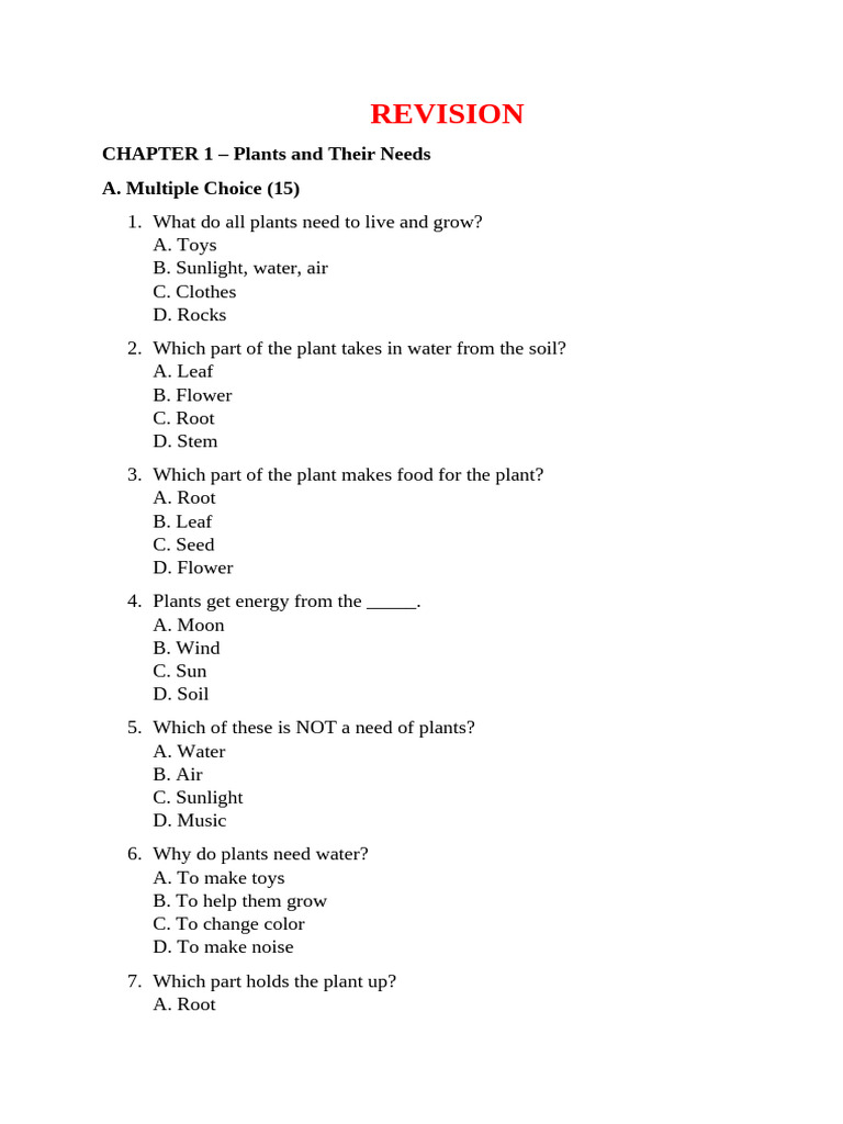 Review Chapter 1 | PDF | Plants | Root