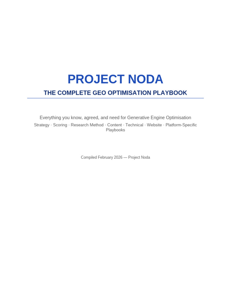 Project Noda GEO Playbook v2 | PDF | Search Engine Optimization ...