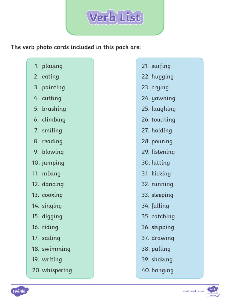 Verb List | PDF