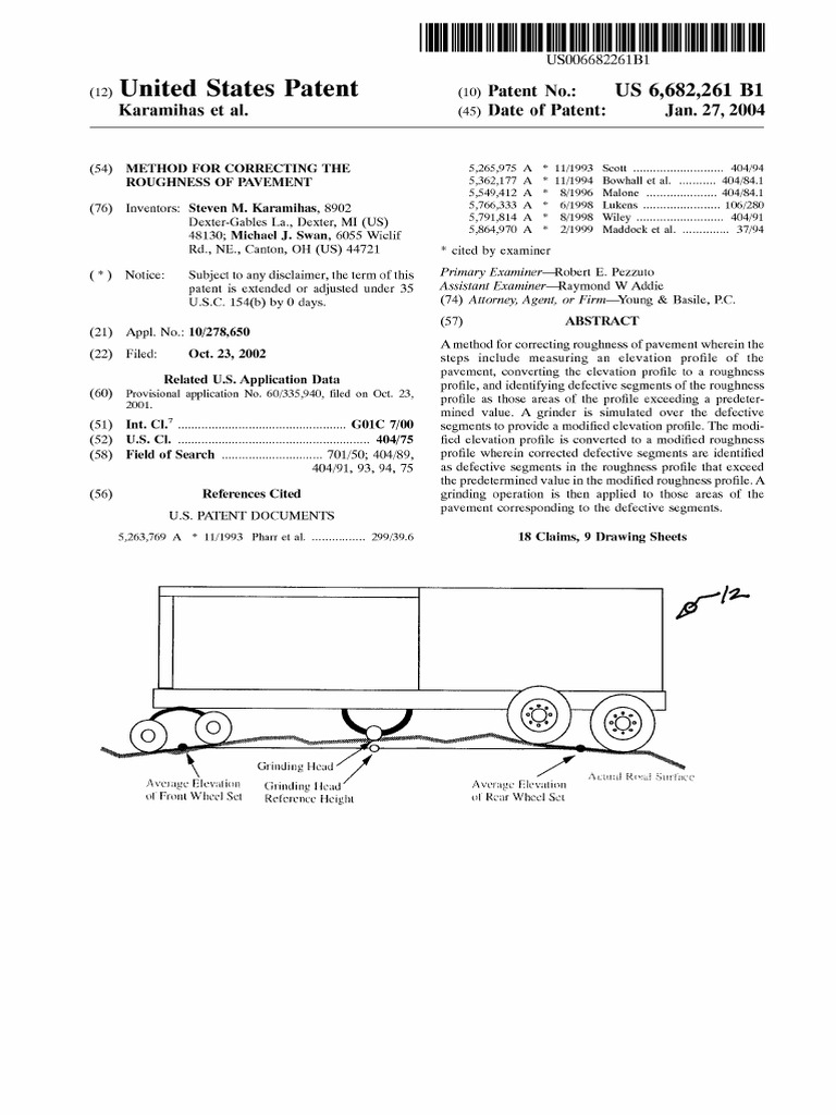 US6682261 Corection IRI | PDF | Surface Roughness
