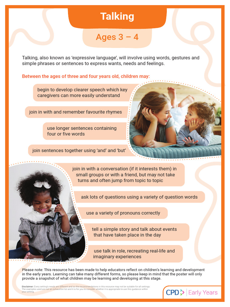 Talking Ages 3-4 Poster | PDF