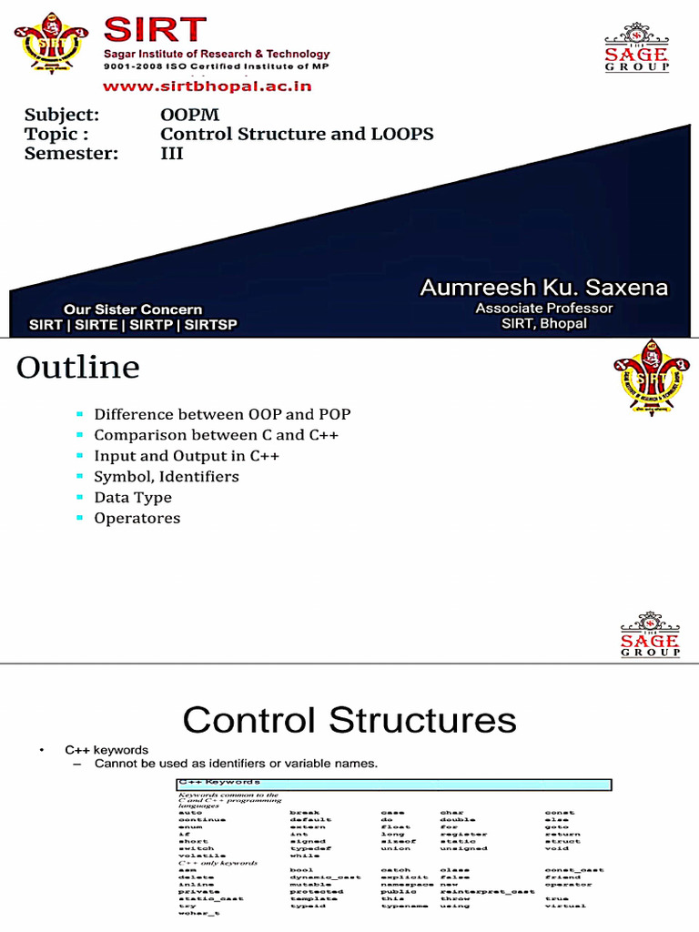 OOP Lecture 3(Control Structure and Loops) | PDF