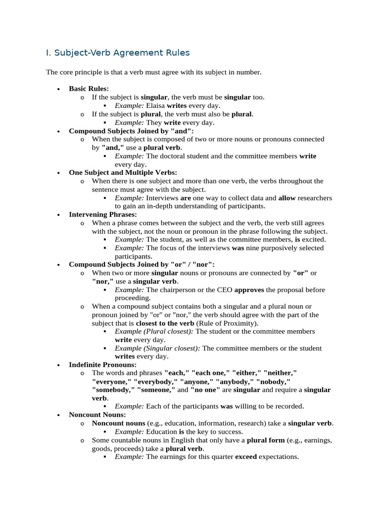 Subject Verb Agreement | PDF | Grammatical Number | Pronoun
