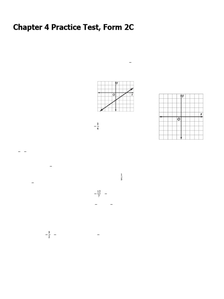 Chapter 4 Practice Test Form 2c | PDF | Mathematical Objects | Algebra