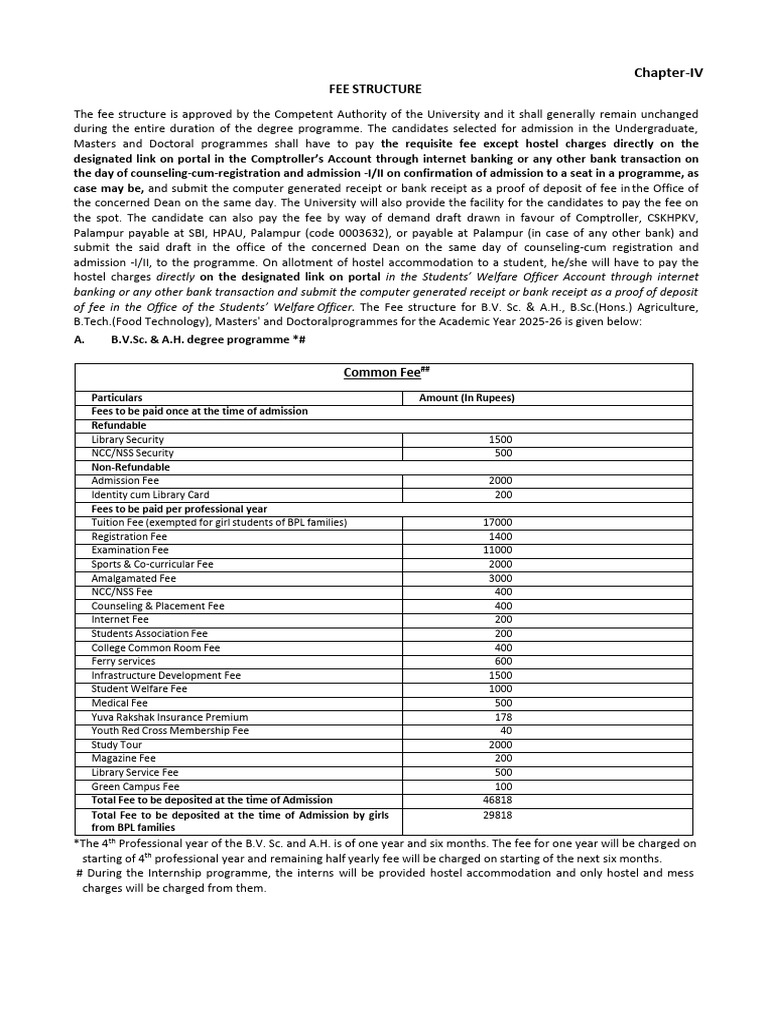 Fee Structure | PDF