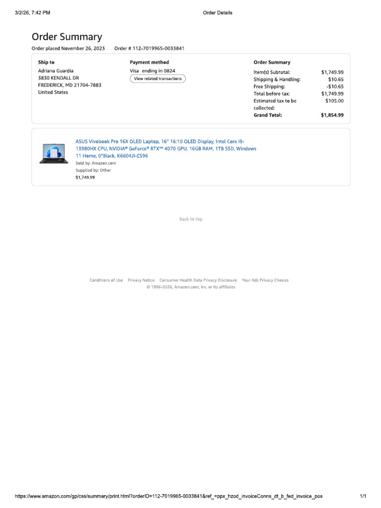 Order Summary | PDF