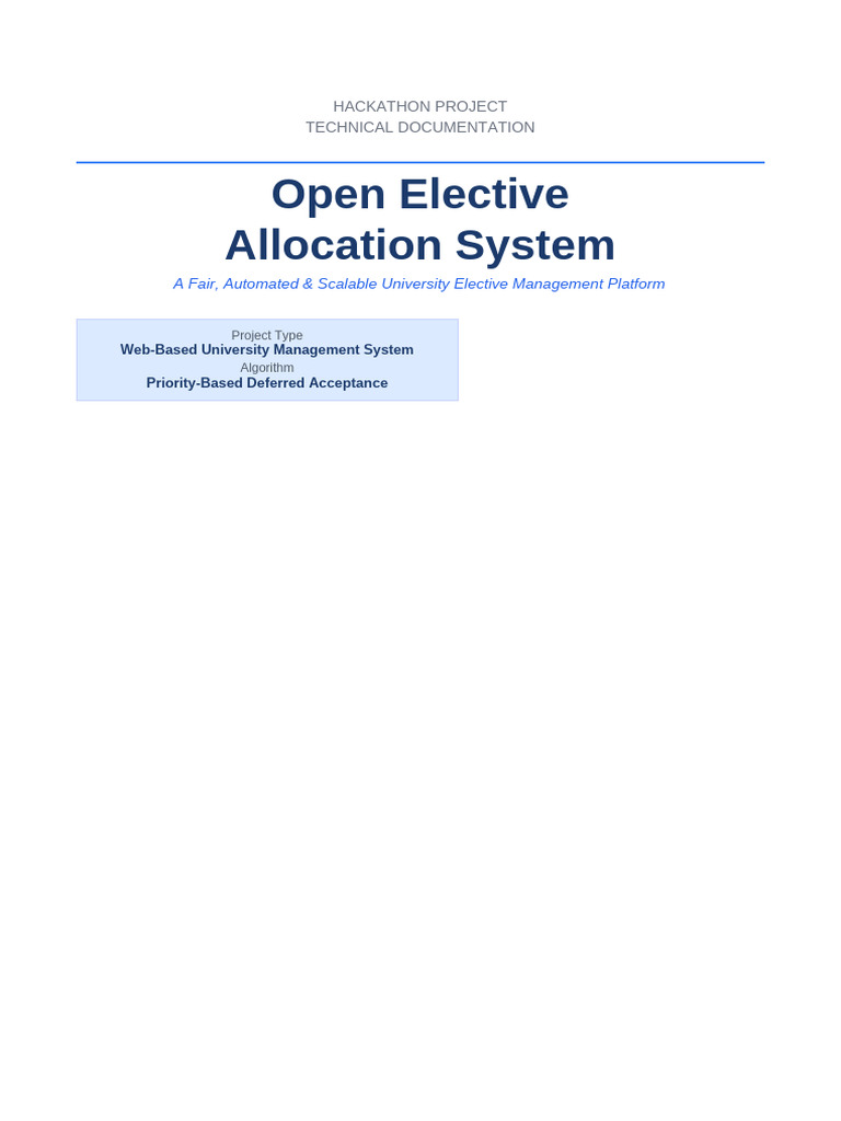 Open Elective System Documentation v3 | PDF | Scalability | String ...
