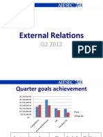 Q2 2012 External Relations Report Goals Achievements Revenues Partners