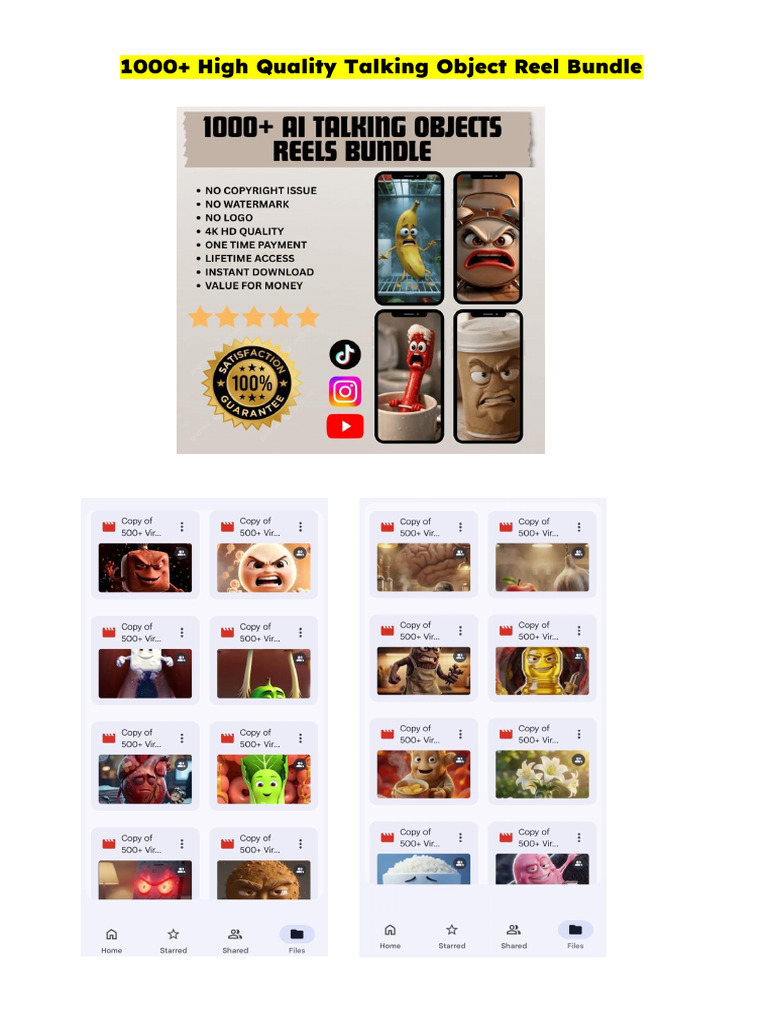 1000 - Ai Talking Object Reels Bundle | PDF