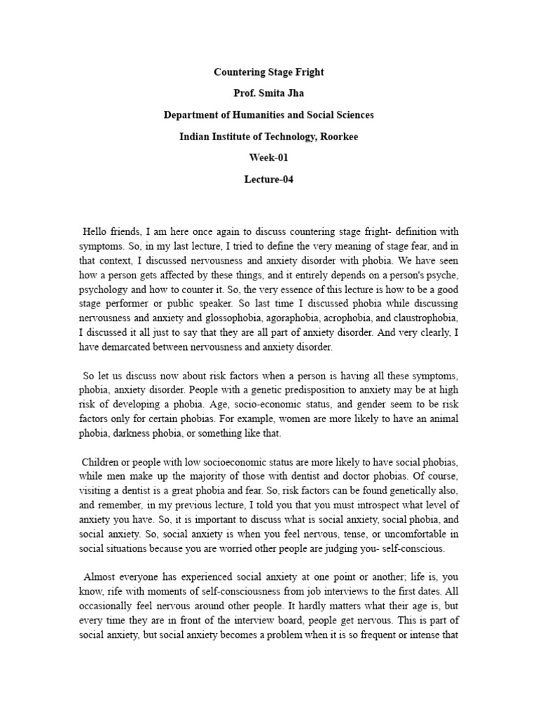lec4 | PDF | Anxiety | Fear