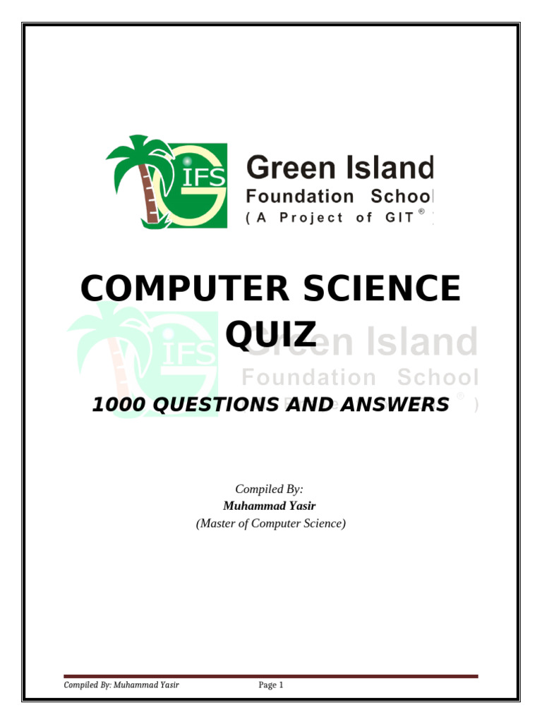 Computer Science Quiz Booklet-4 | PDF | Computer Program | Programming