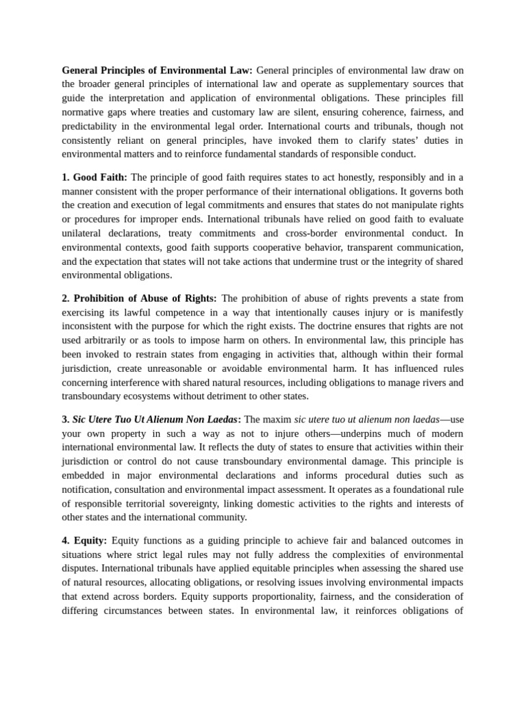 General Principles of Environmental Law | PDF | Environmental Law | Treaty