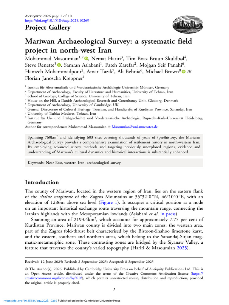 Mariwan Archaeological Survey A Systemat | PDF | Archaeology