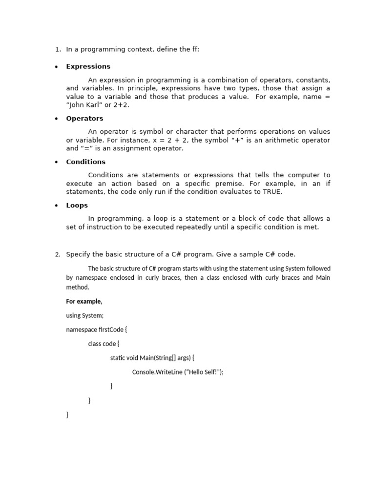 In A Programming Context | PDF