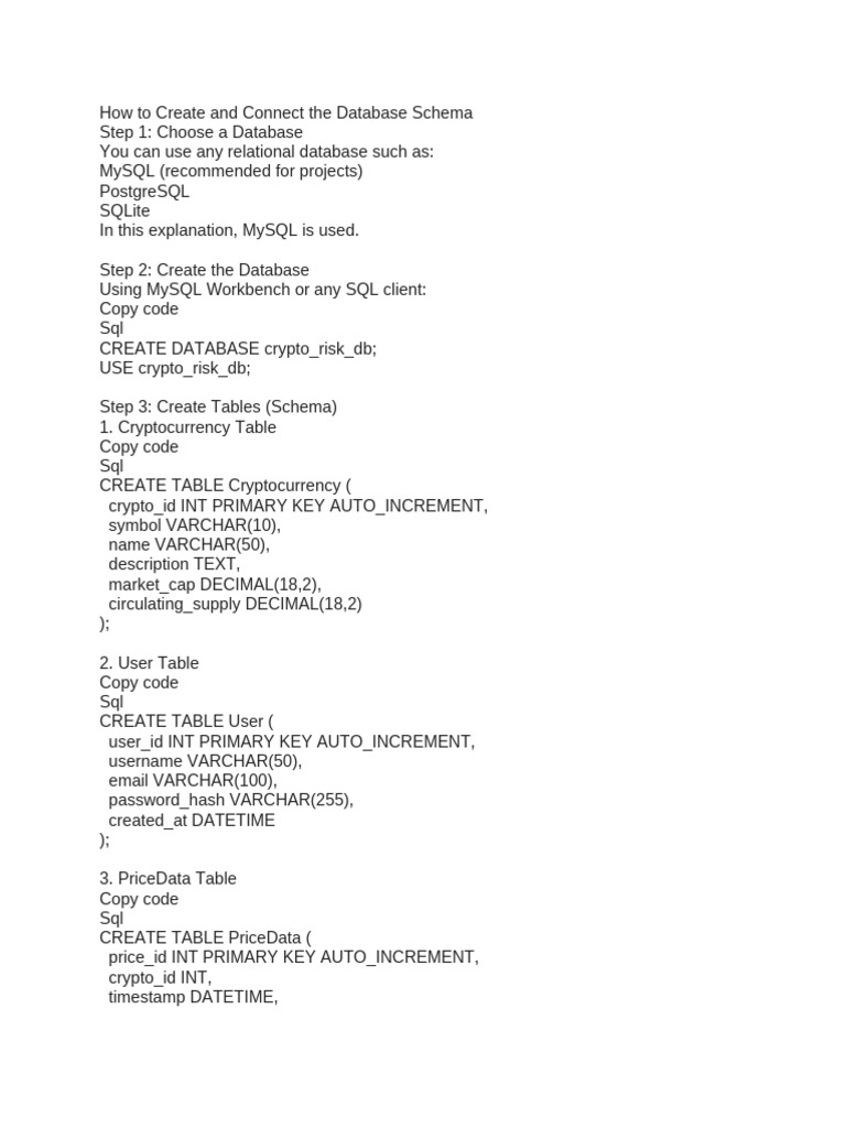 How To Create and Connect The Database Schema | PDF | My Sql | Databases