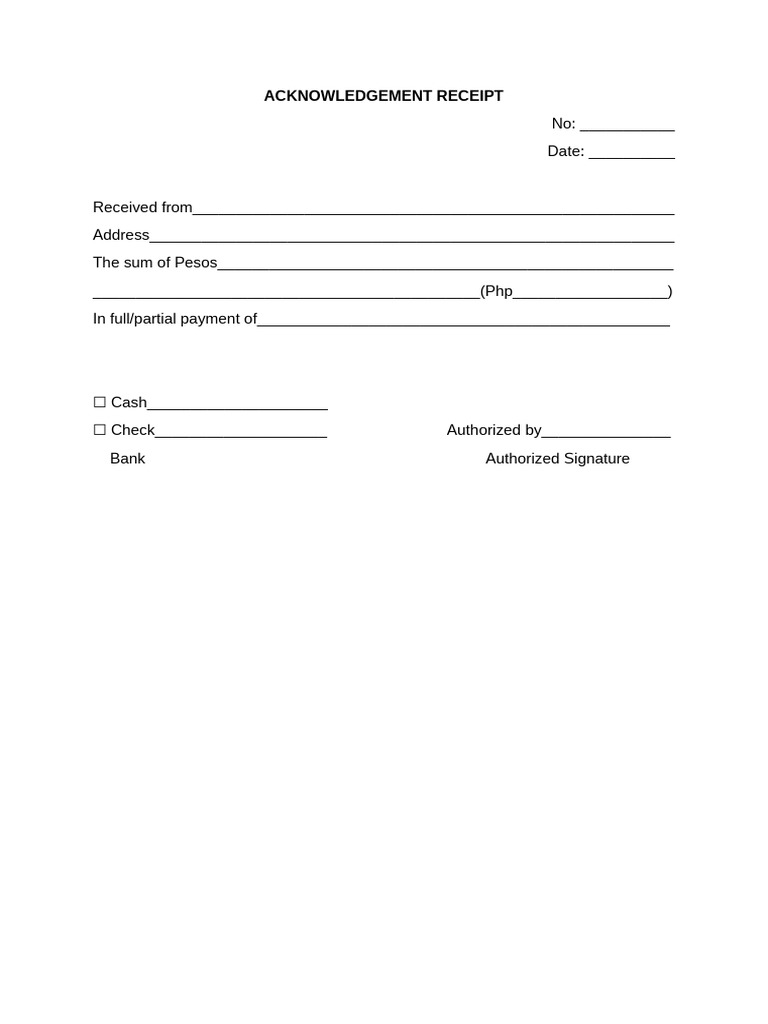 Acknowledgement Receipt | PDF