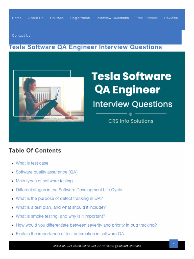 Tesla Software QA Engineer Interview Questions | PDF | Software Testing ...