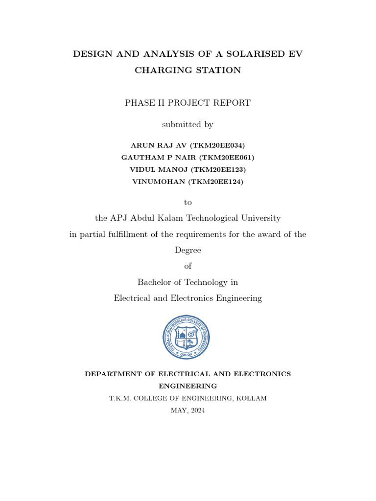 Project Phase 2 Report | PDF | Electric Vehicle | Battery Charger