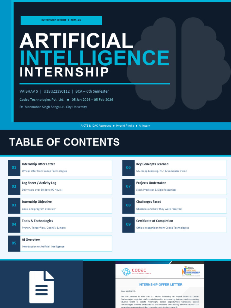 AI Internship Vaibhav S | PDF | Machine Learning | Artificial Intelligence