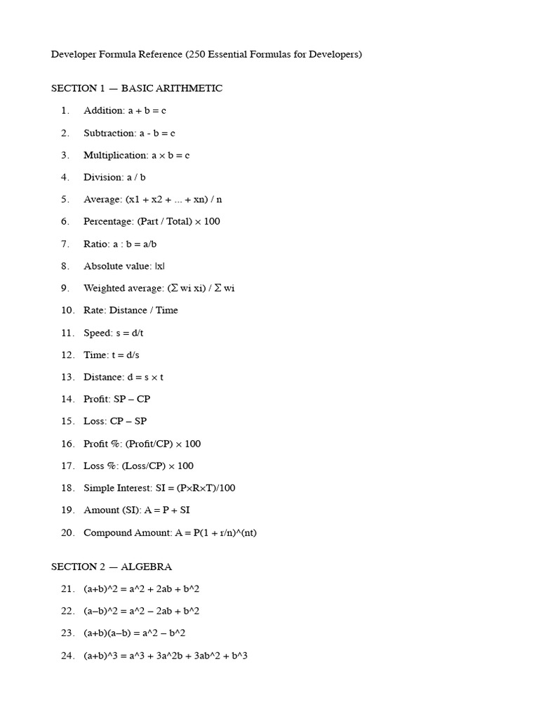 Formulae | PDF