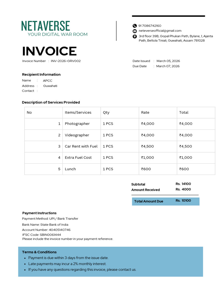 Payment Invoice | PDF