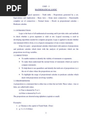 14 Unit I Lecturer Notes Argument First Order Logic