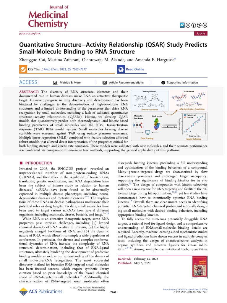 Quantitative Structure Activity Relationship (Qsar) Study Predicts ...