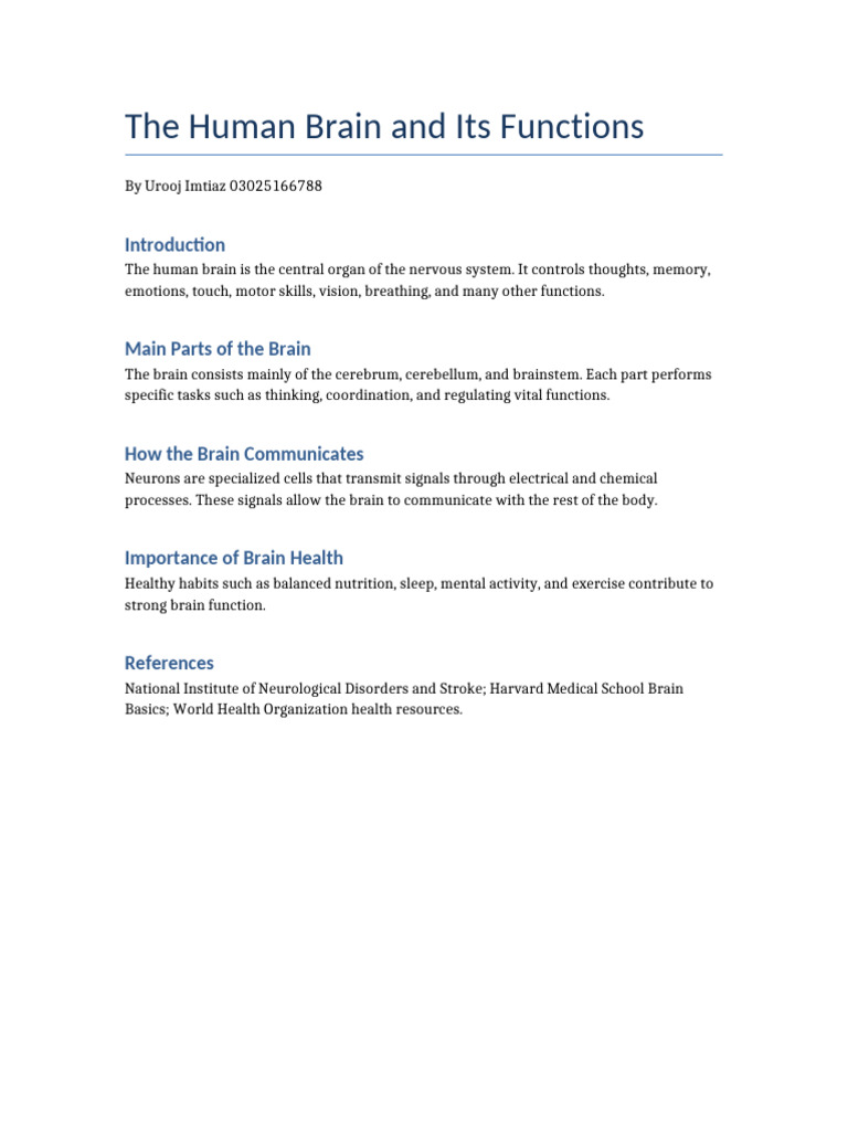 Science Human Brain | PDF