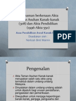 Akta Taman Asuhan Kanak-Kanak (308) Dan Akta Pendidikan (1996-Akta 550)